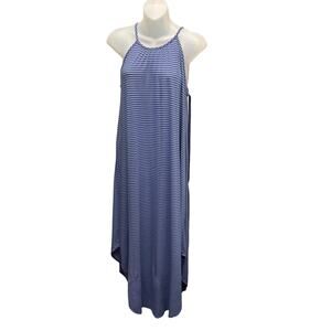 Olivia Rae Blue White Striped Sleeveless High Low Maxi Dress Size S